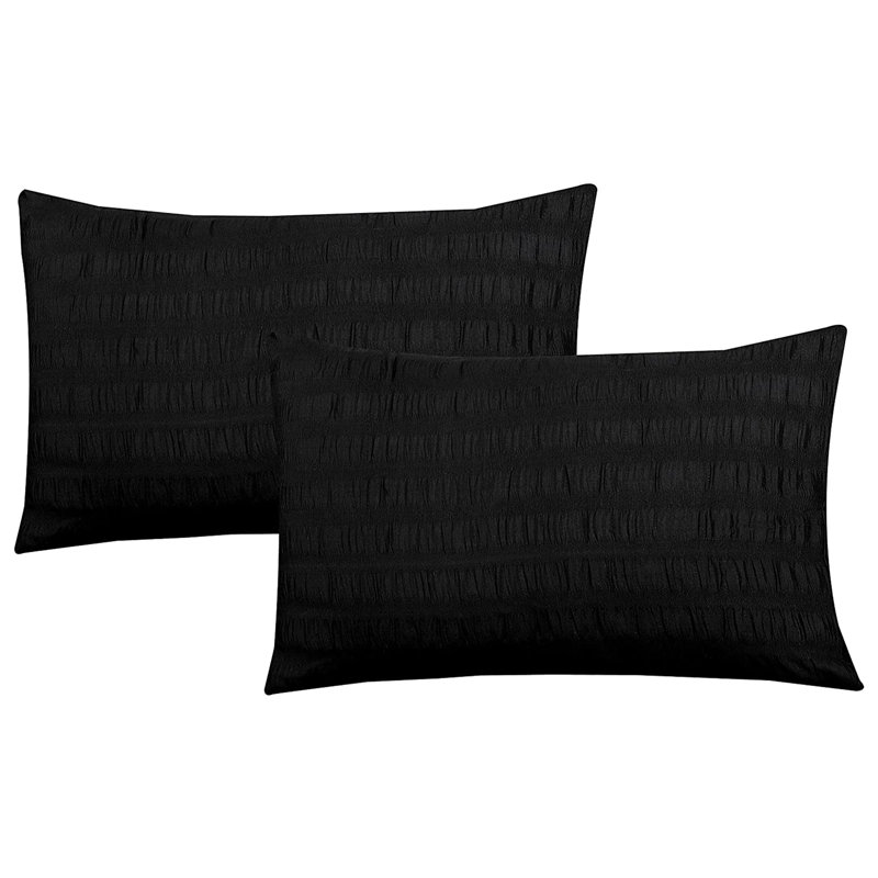 Polyester Solid Colour Duvet Cover Set, Black, Kingsize - 2 Standard Pillowcases