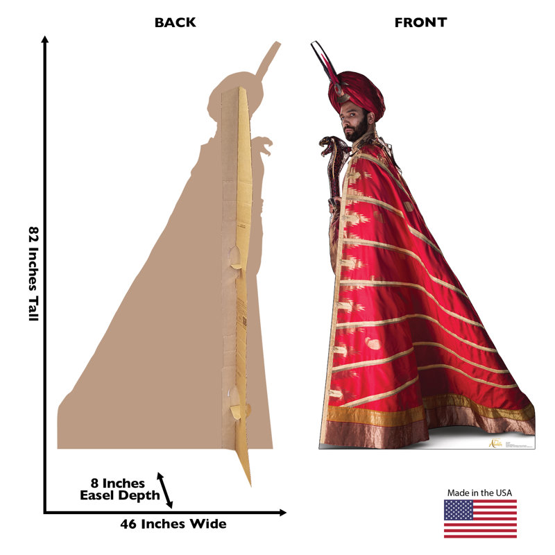 Jafar 76'' Red and Gold Cardboard Stand-Up