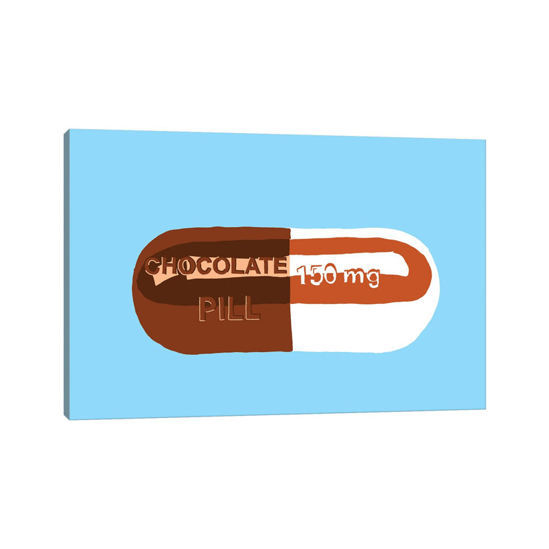 Chocolate Pill Blue - Wrapped Canvas Print, 20.32 cm H x 30.48 cm W