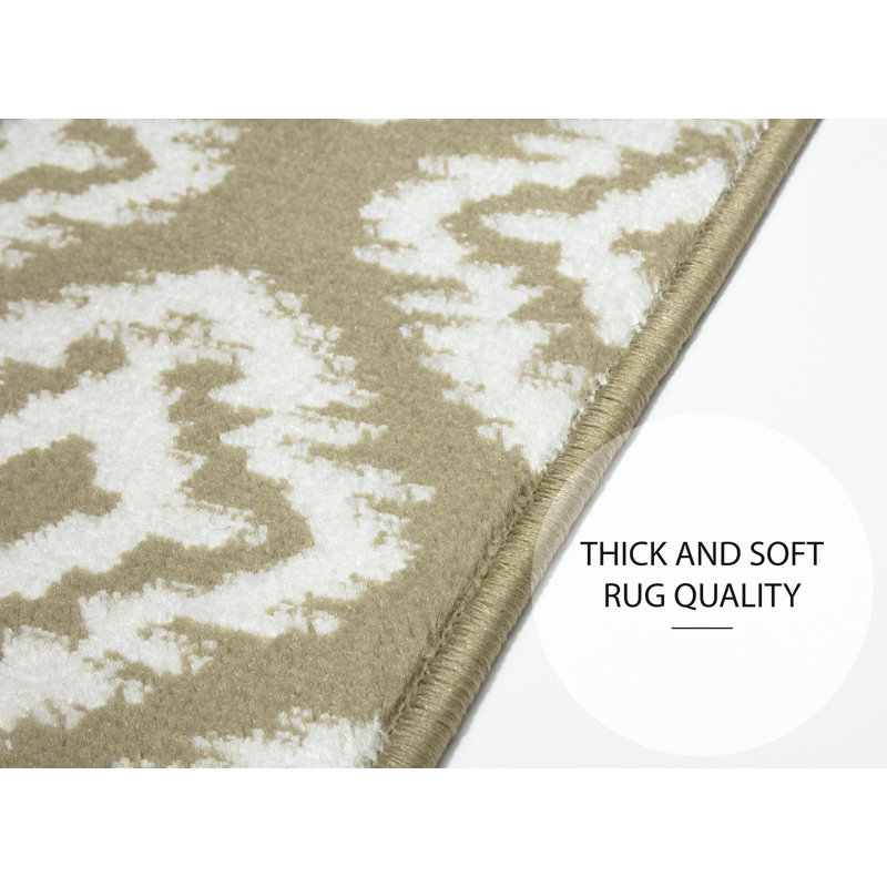 tapis d'escalier doux et vibrant en treillis Kluge, Beige