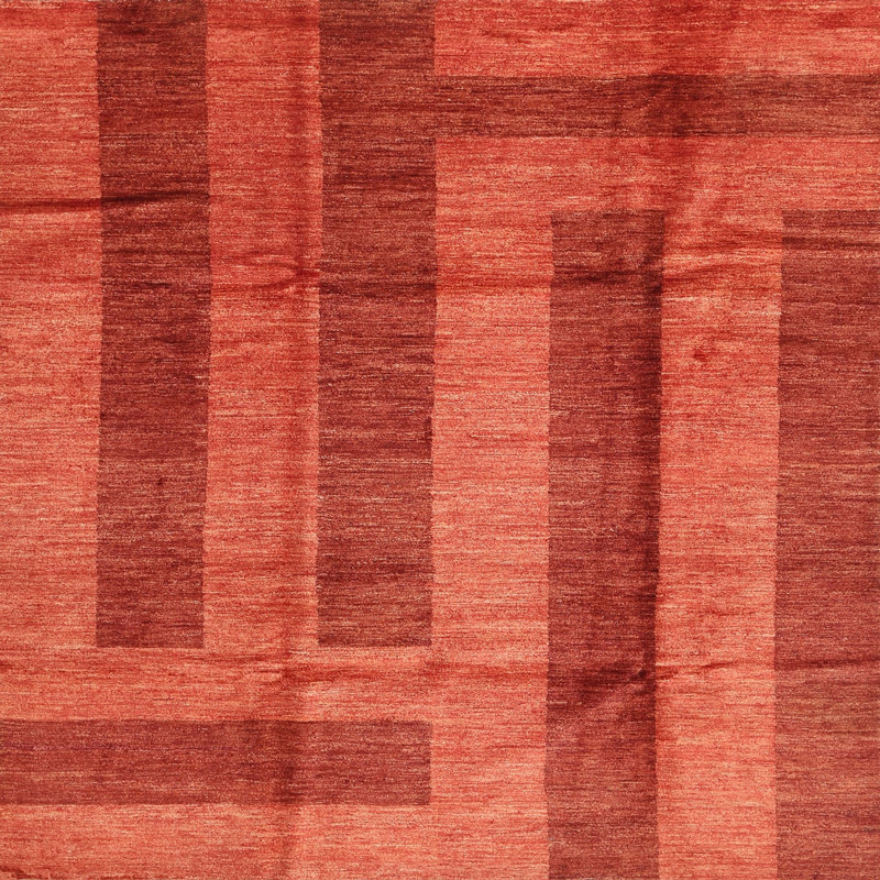 Tapis de zone rouge contemporaine, Carré 5 pi