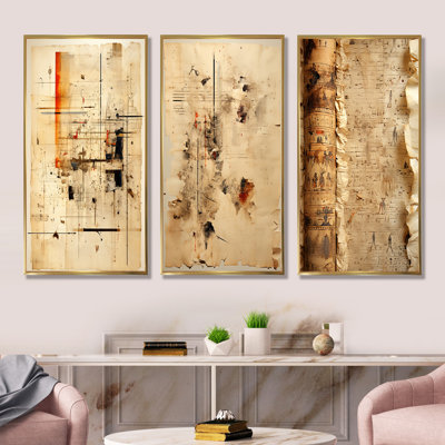 Hinduism Puranas Papyrus Parchment - Hinduism Wall Art Prints Set Of 4