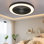 Smart Black Ceiling Fan With RGB Color-Changing LED Light, Dimmable, App And Remote Control