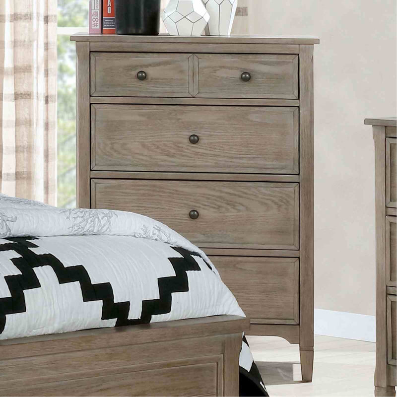 Commode à tiroirs ronds gris foncé brossé à fil métallique 1 pièce