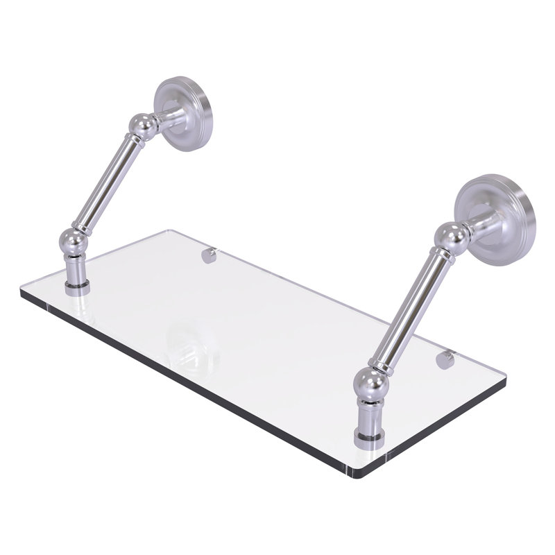 Alcott Bracket Shelf, Satin Chrome, 8" H x 18" W x 8'" D