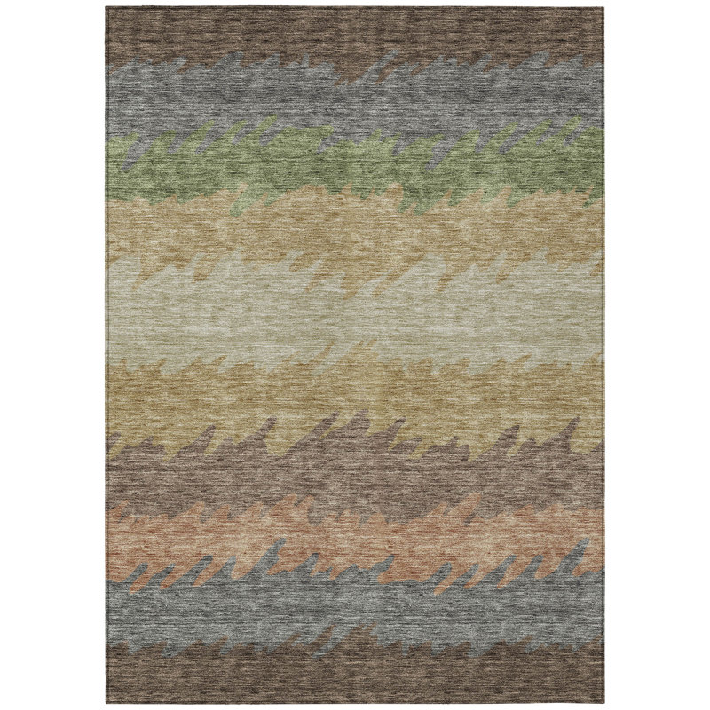 Neysa Washable Striped Indoor Rug, Rectangle 8' x 10'