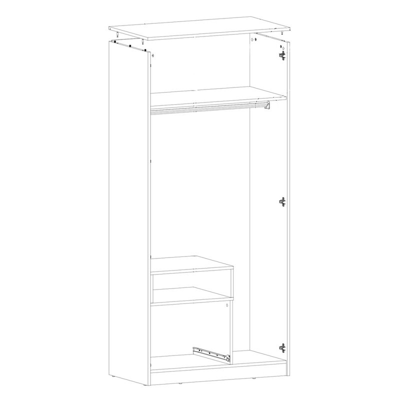Devereaux 2 Door Manufactured Wood Wardrobe
