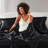 7 Pcs Split King Luxury Black Satin Sheet , Soft To Touch, - Frizz, , 1 Flat Sheet, 2 Fitted Sheets, 4 Pillowcases And Silky,