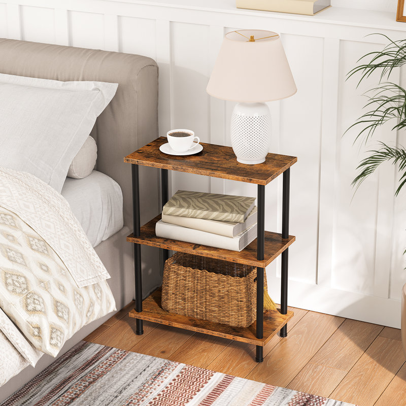 Reggis 24.4'' Tall Side Table, Rustic Brown