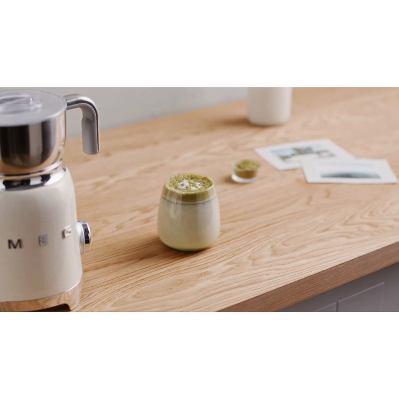 Cream Retro Stainless Steel Electric Milk Frother