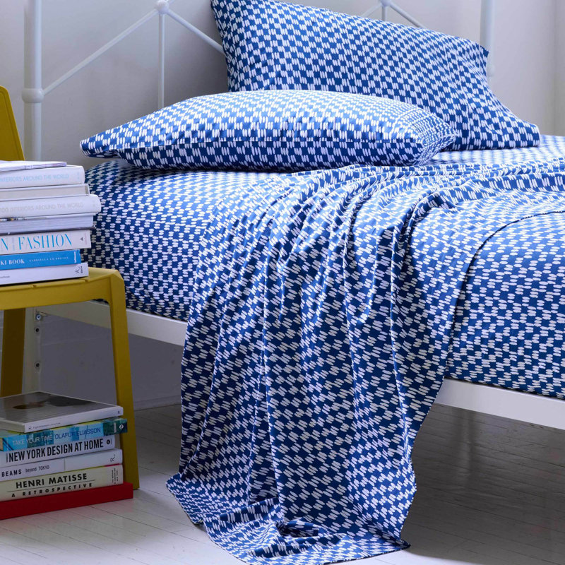 Novogratz by Utica Petite Painted Check 140 Thread Count Gingham 100% Cotton Sheet Set