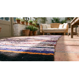 Antique American Rag Rug Hallway Runner Wool Multicolor