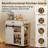  Farmhouse 31.5"W Kitchen Island Ralling Kitchen Cart with Storage and Charging Station-711955115