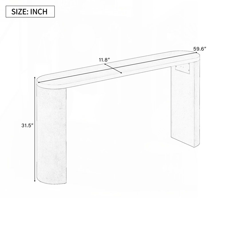 Breisch 59.6“ Oval Console Table for Entrance , Hallway, Foyer, Black