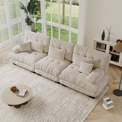 Cloud Couch 3 Seater Sofa For Living Room, Chenille Fabric