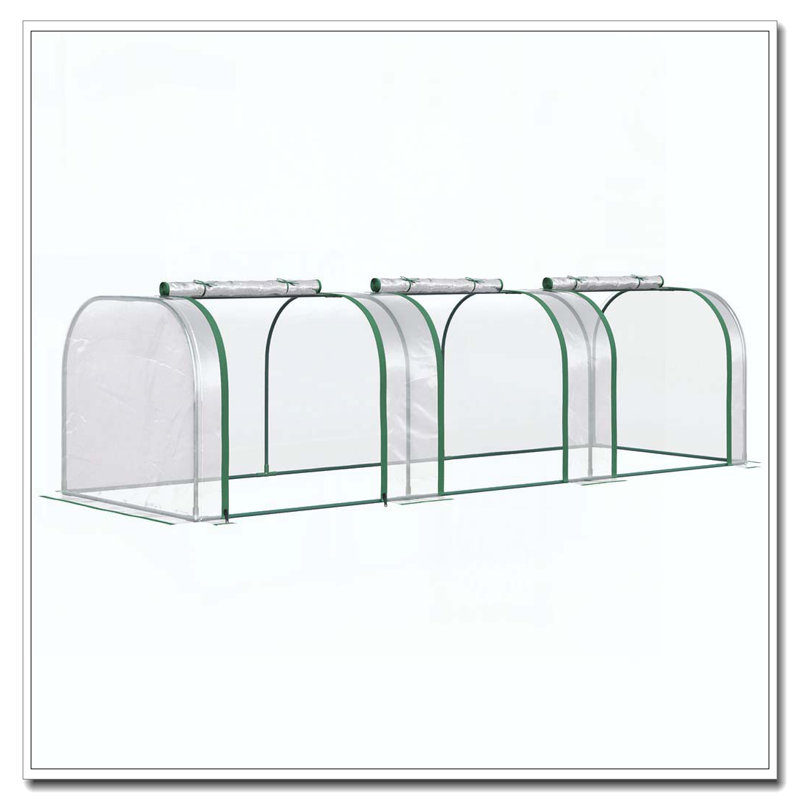 Outsunny 10' x 3' x 2.5' Mini Greenhouse, Portable Tunnel Green House with Roll-Up Zippered Doors, UV Waterproof Cover, Steel Frame, Clear