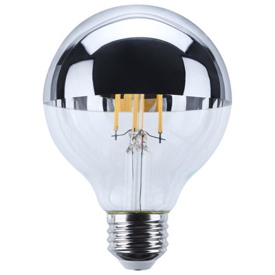 5.5 Watt G25 LED Medium Base 2700K CCT Silver Crown 60 Watt Replacement