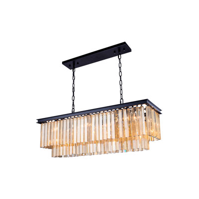 Lustre rectangulaire unique à 12 lumières Dahlonega