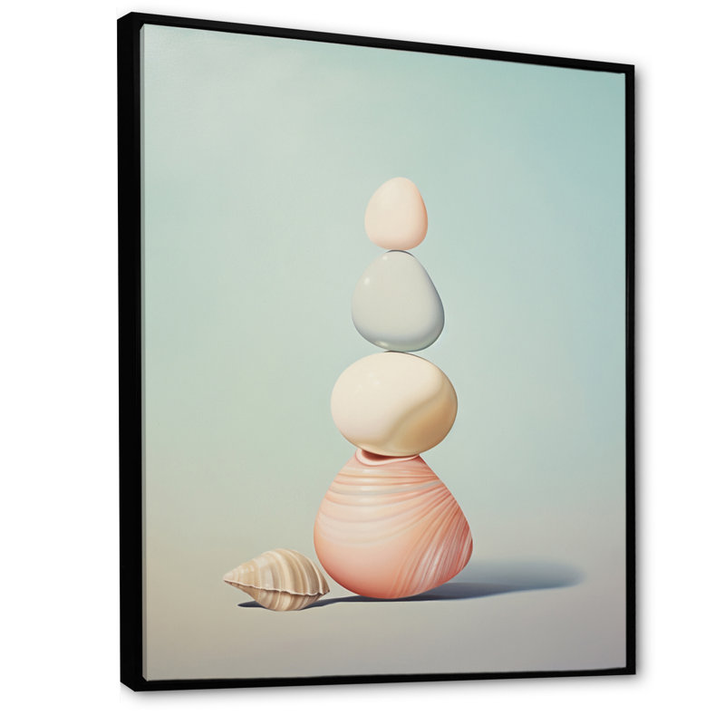 Impression sur toile Lashonn Seashell, H 32 po x l 24 po x P 1 po, Cadre flottant noir