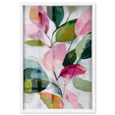 «Vibrant Leaves I Shadowbox Print» par Art Remedy, cadre blanc, 17 x 25