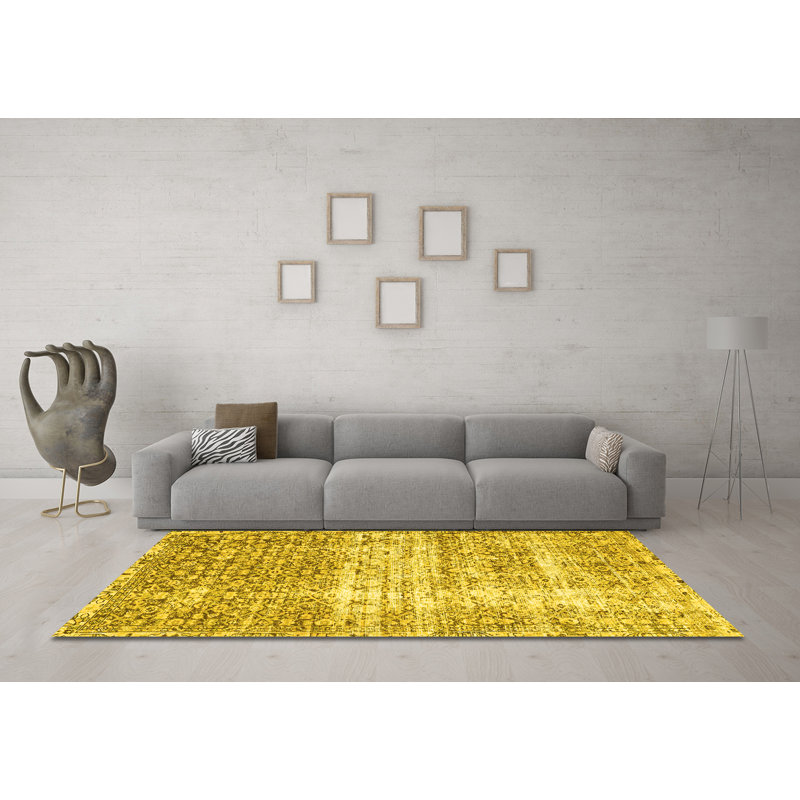 Washable Oriental Indoor Rug, Round 4'
