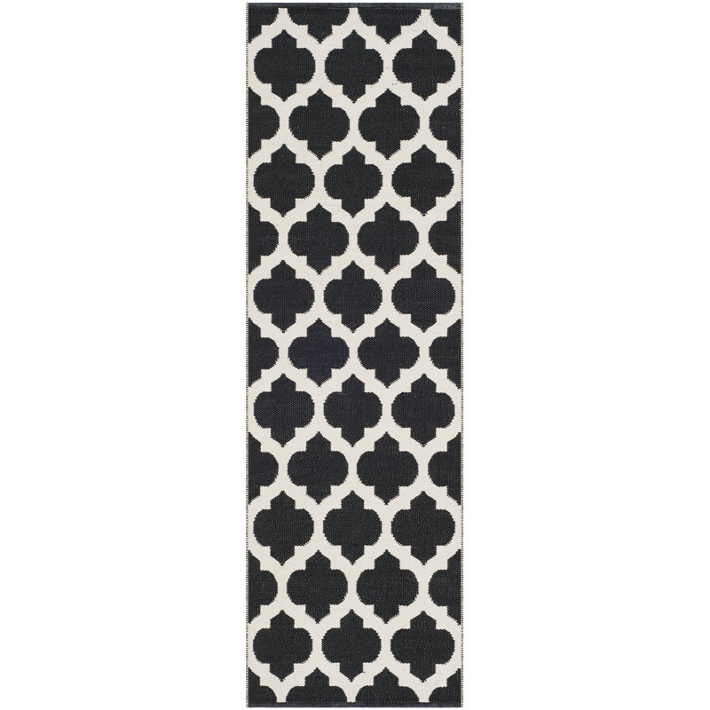 Romona Hand Woven Cotton Geometric Rug, Runner 2'3" x 7'