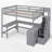 Full Size Loft Bed With Built-In Desk And Storage Staircase-1503899484