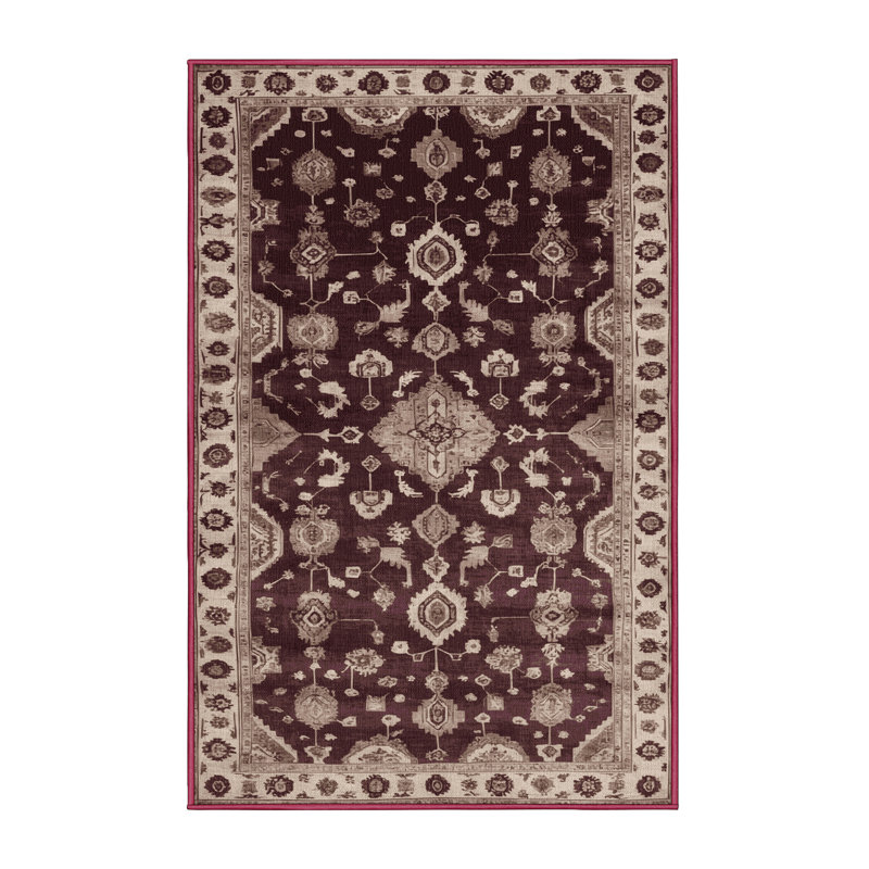 Machine Washable Overdyed Brown Area Rug, Rectangle 2' x 3'