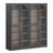 Set of 2 67" Storage Cabinet, 6 Shelf Glass Bookshelf, Ebony-1850645141