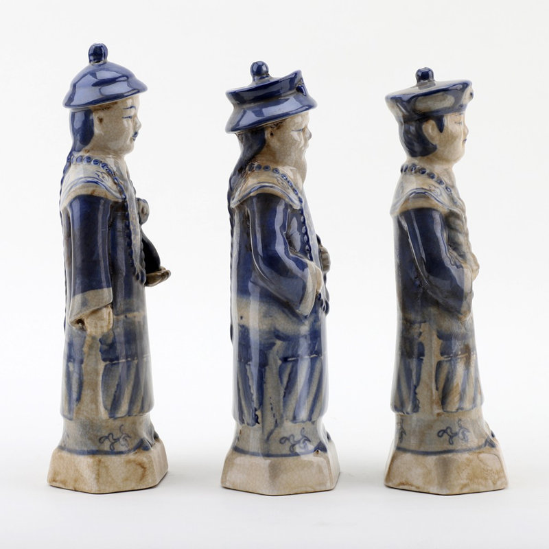 Small Set 3 Men Figurine, Blue