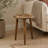 Anthea Mango Wood Handmade Intricately Carved Floral Side End Accent Table with 3 Slender Legs-335338768