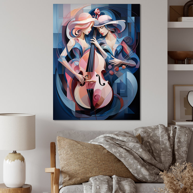 «Illyssa Music Harmonious Duet Harmonisant», reproduction sur toile, H 32 po x l 16 po x P 1 po, Toile tendue