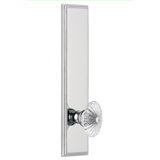 Grandeur Carré Tall Plate Privacy with Burgundy Crystal Door Knob