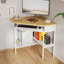 31.5'' Corner Desk With Half-Round Tray And Dual Shelves