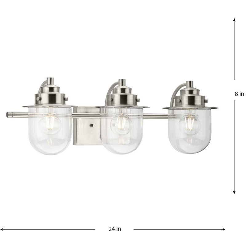 Veedersburg 3 - Light Dimmable Vanity Light, Brushed Nickel