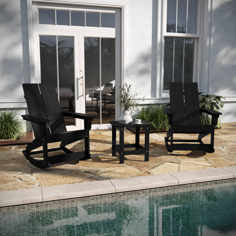Chaise berçante en plastique, Noir