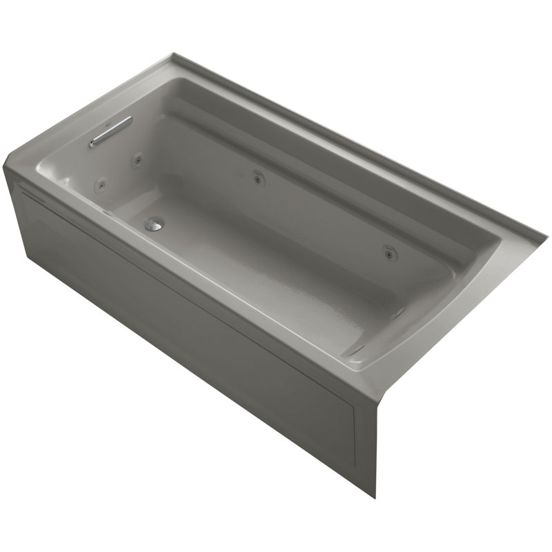Archer Alcove 72" x 36" Whirpool Bathtub, Cashmere, Left