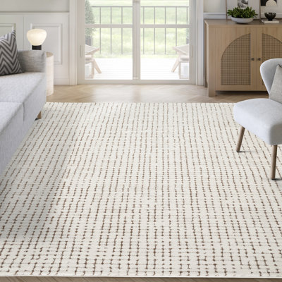 Tapis à motif hachuré minimaliste texturé Abani Orith OLV120A