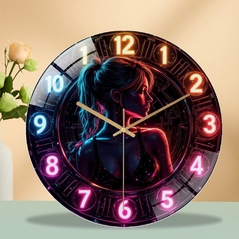 Horloge murale élégante en verre 12 po