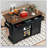 53.7 Inch Farmhouse Kitchen Island with Power Outlet, Sliding Barn Doors, and Drop Leaf for Versatile Storage and Convenience-1842363513