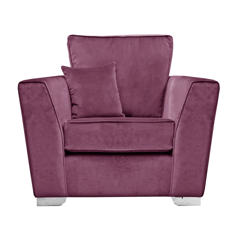 Quade Velvet Armchair, Purple
