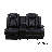 Velora Black Vegan Leather 3-Piece Living Room Sectional Recliner Sofa