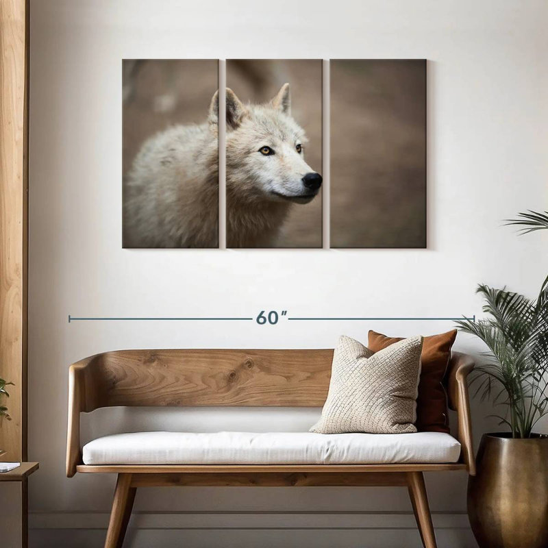 Loup blanc arctique Brampt, H 28 po x l 45 po