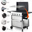 Barbecue d'extérieur au gaz propane 4, 49200Btu, SS, grilles de cuisson en émail métallique, table d'appoint pliable, support à panier suspendu, barbecue avec sortie 49200Btu, pour