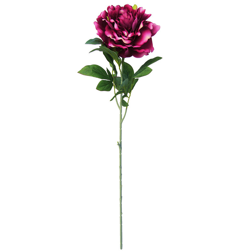 Large Velvet Peony Stem, Pink