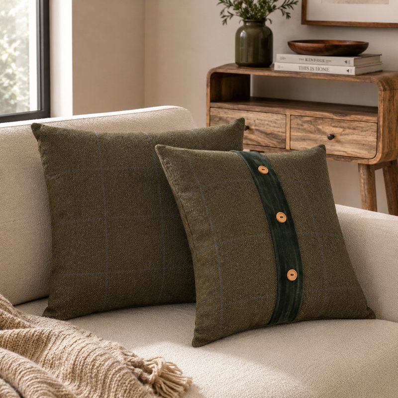 Albertia Gingham Square Cushion