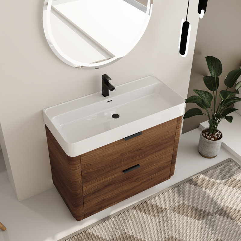 Ensemble meuble-lavabo simple autoportant Halcyon 40'' avec comptoir en résine, 40"