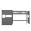 Triple lits superposés en L, lit simple Buck avec lit mezzanine attaché et deux tiroirs-946089299