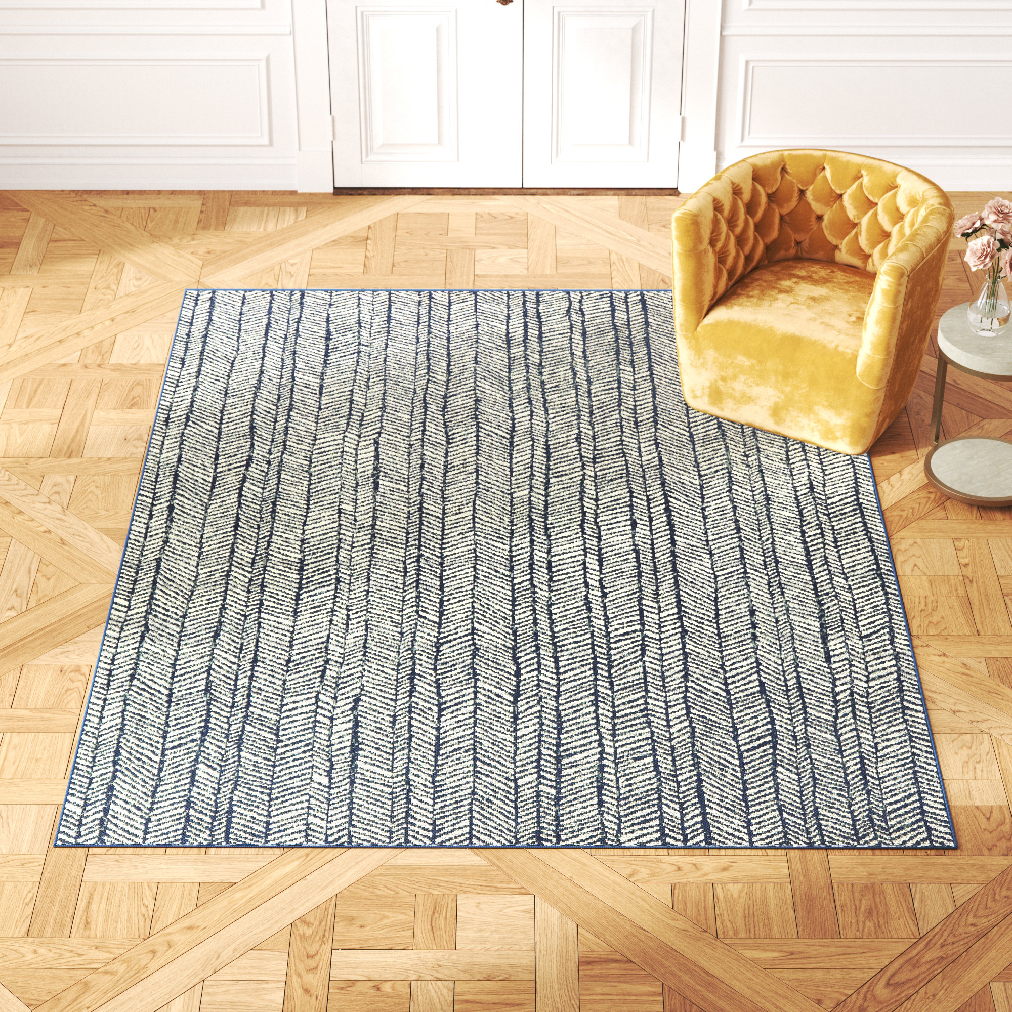 Somona Oriental Flatweave Performance Machine Washable Blue Area Rug Langley Street Rug Size: Rectangle 5' x 7