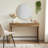 Boho Minimalist Wood Desk With Hidden Drawer-1055396119